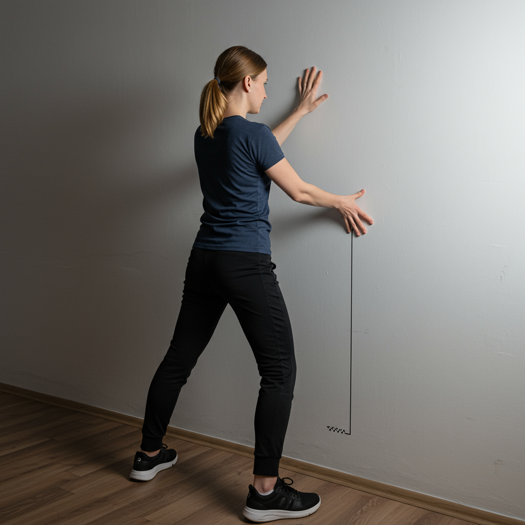 Exercice pour une posture parfaite contre le mur.