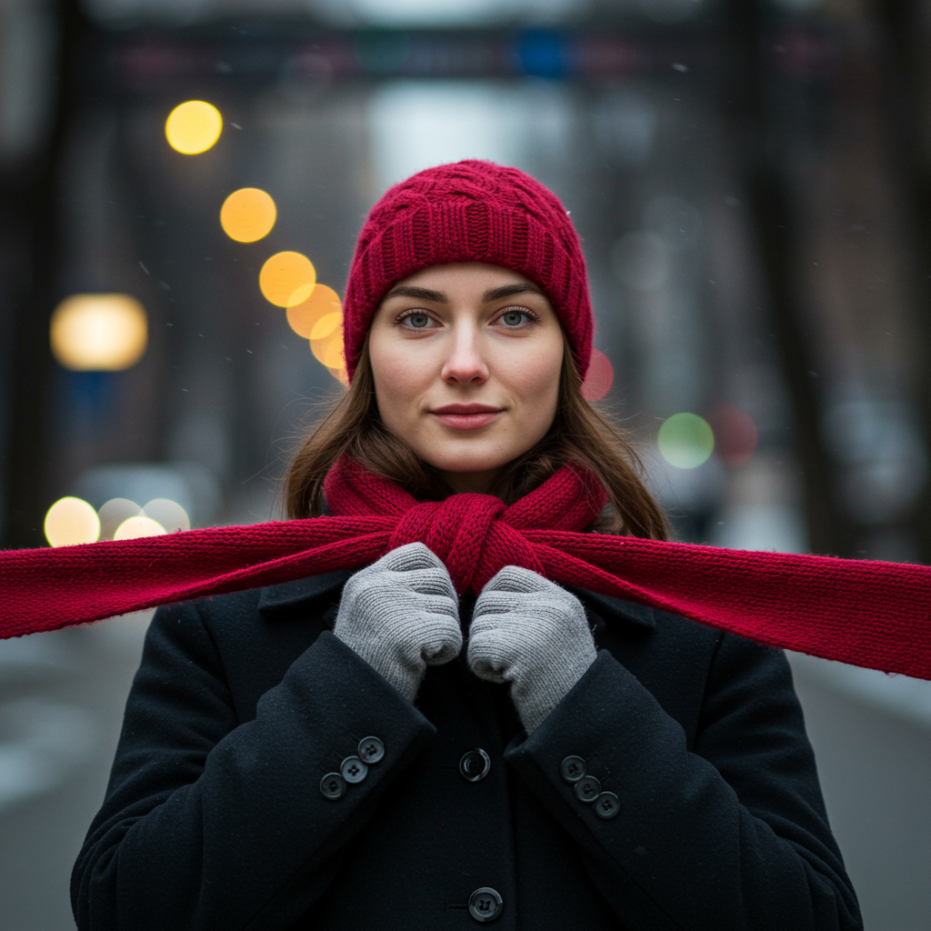 How to tie a scarf so you don't freeze, but it looks beautiful.